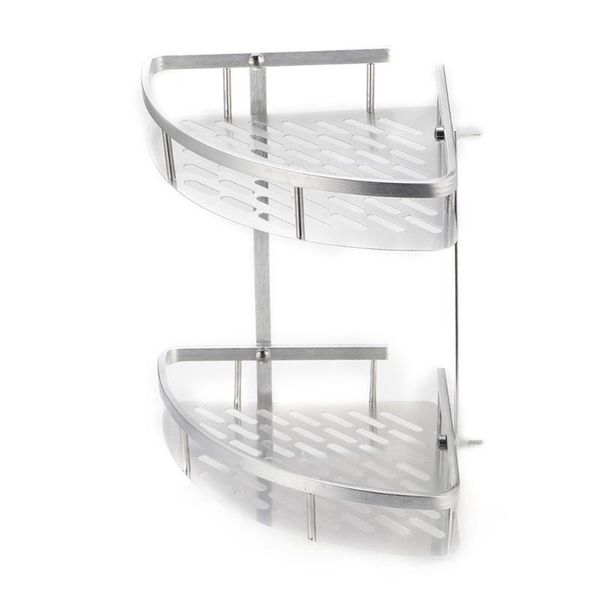 

bathroom shelves aluminum shelf 2/3 tiers bath shower shampoo holder basket corner chrome product