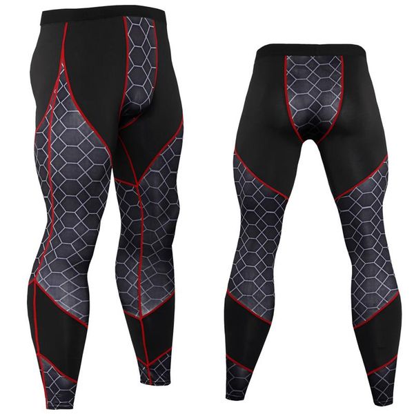 

men's pants fitness compression men 3d printed mens jogger sportwear tights bese layer skinny male leggings drop, Black