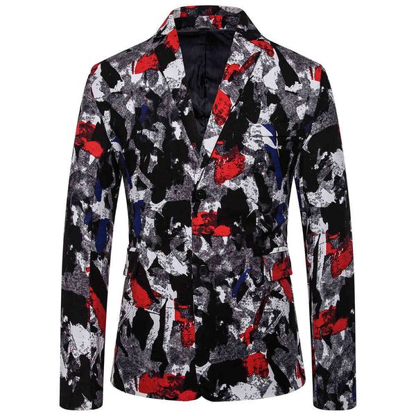 

fashion suits 2021 men's casual national style printed large size, White;black