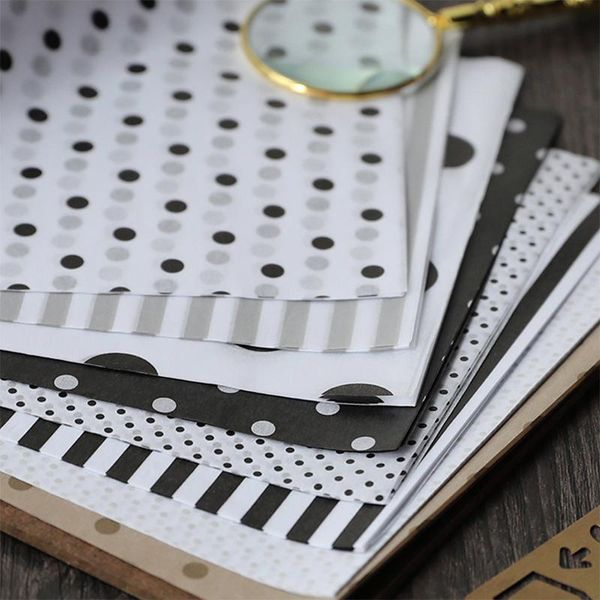 

other arts and crafts 80/100pcs diy gift packaging wrapping papers retro multicolor stripe tissue a5 handmade bookmark floral christmas part