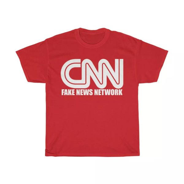 

cnn fake news network heavy cotton tee, White;black
