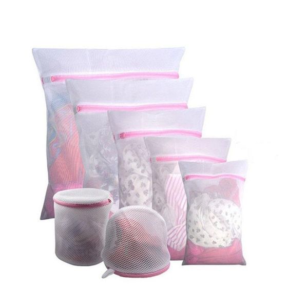 

size mesh laundry bag polyester home organizer coarse net basket bags for washing machines bra