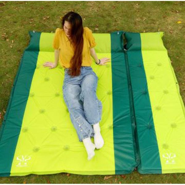 

outdoor camping with pillow automatic inflatable cushion can be spliced and folded to widen the tent pads