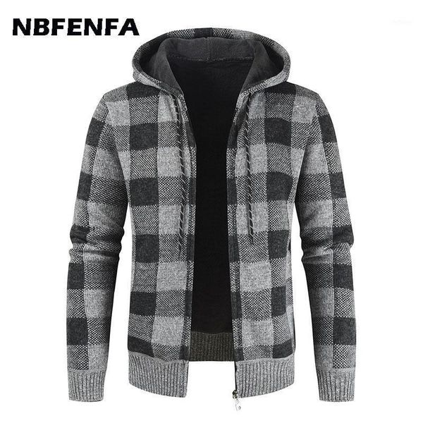 

men's jackets men jacket plaid bomber fleece sweater coats sport warm outwear thick male clothing hooded winter autumn spring lx034, Black;brown