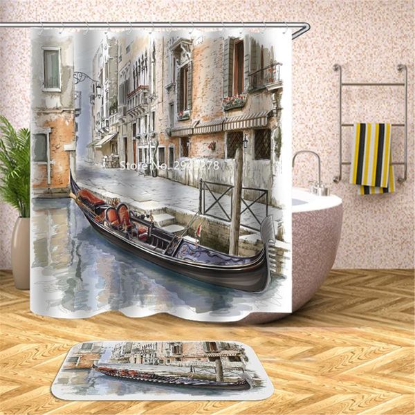 

shower curtains cute animals beautiful scenery pattern waterproof and mildew proof with hook curtain bathroom decoration color printed