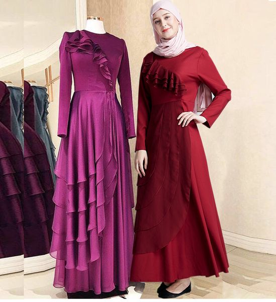 

eid muslim abaya maxi dress turkey abaya moroccan long robe gowns jubah malaysia ramadan arab islamic prayer clothing burka, Red