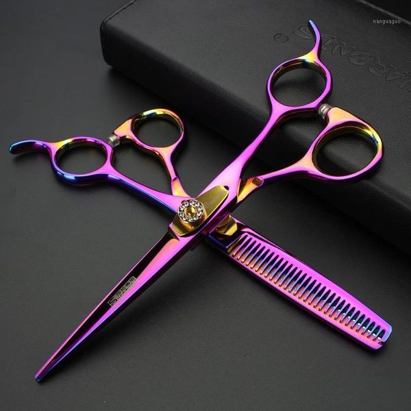 

6inch hairdressing scissors barber hair precision set supplies chunker thin haircuts1