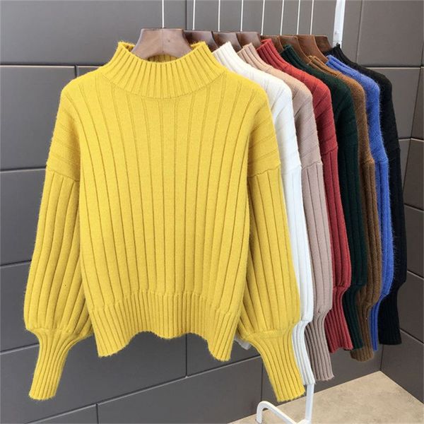 

tees half high score from male vehicle women winter blouses lantern solid single casual colors malhas lq10 ht7z, White