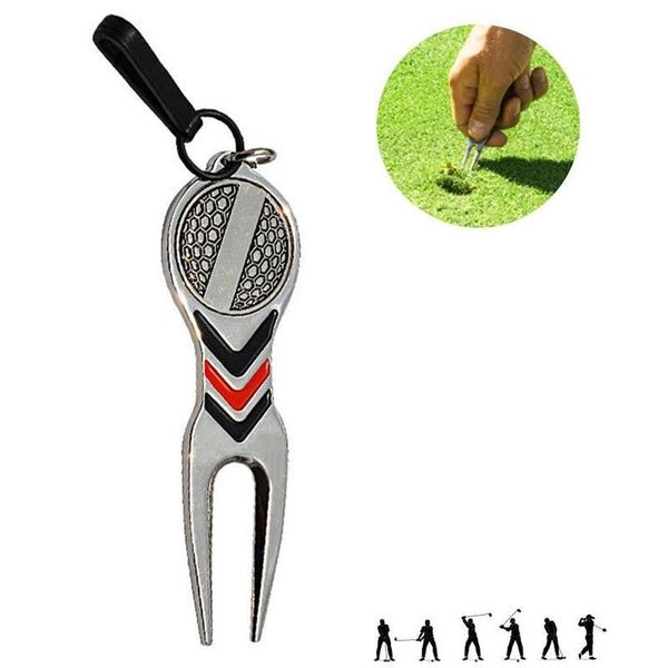 

golf training aids 1pcs green fork metal repair tool groove cleaner outdoor sport accessories