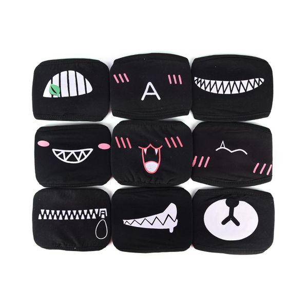 Nuovo arrivo donna uomo nero cotone antipolvere simpatico orso anime cartoon maschera per bocca Kpop denti bocca moda muffola viso maschere per la bocca