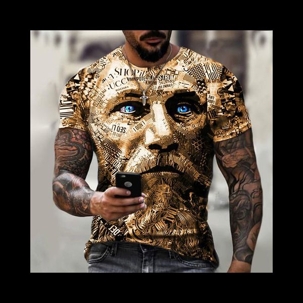 

men's t-shirts summer men t shirts 3d printed t-shirt retro warrior avatar mens short sleeve breathable o neck streetwear casual hip ho, White;black