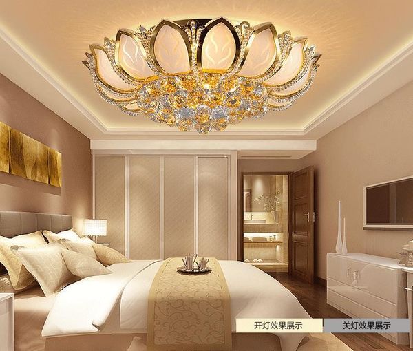 

ceiling lights plafondlamp plafonnier led moderne lamp crystal kristall deckenleuchte golden k9 luxury lamps