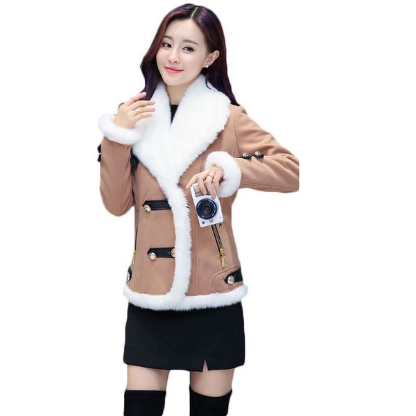 

jacket winter mode for women hair lamb korean skin suede beyond velvet wool gross leather short lq296 ybk2, Black;brown