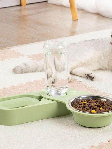 

cat bowls & feeders multifunctional feeder bowl water dispenser for pet automatic feeding dog food puppies drinking bottle