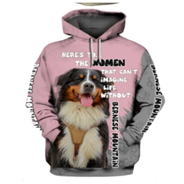

dog 3d sweater hoodie digital printing coat men's sweater, Black