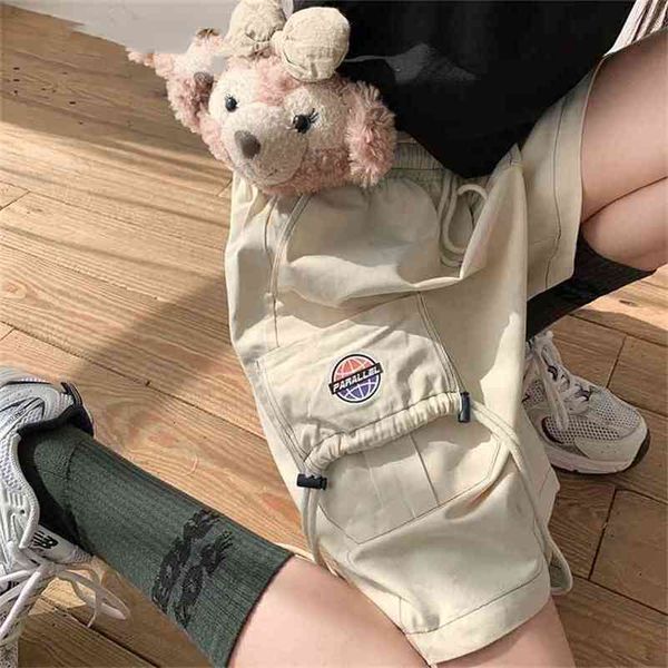 

summer hip hop ins string decorate five point shorts men high street brand short pants pocket cargo men's 210716, White;black