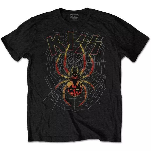

kiss spider official t-shirt men unisex, White;black