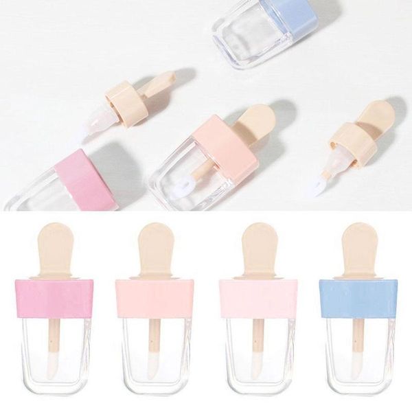 

6ml cute empty diy lip gloss bottles pink blue sweet macarons ice cream shape lipgloss lipstick tube girls glaze wand tubes1