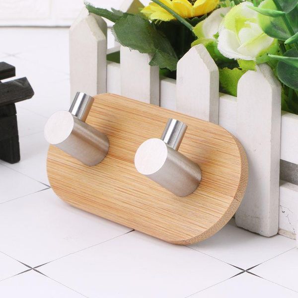 

hooks & rails adhesive bamboo stainless steel hook wall bag key hanger towel rustproof shelf