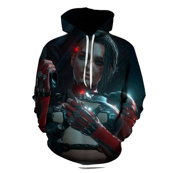 

Halloween Fighting woman Pattern Men s 3D Printing Hoodie Visual Impact Party Top Punk Gothic Round Neck High Quality American Sweatshirt Hoodie, Black