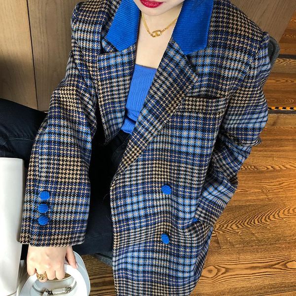 

women's suits & blazers korean notched collar women blazer spring autumn 2021 loose casual long-sleeve suit jacket female outwear fashi, White;black