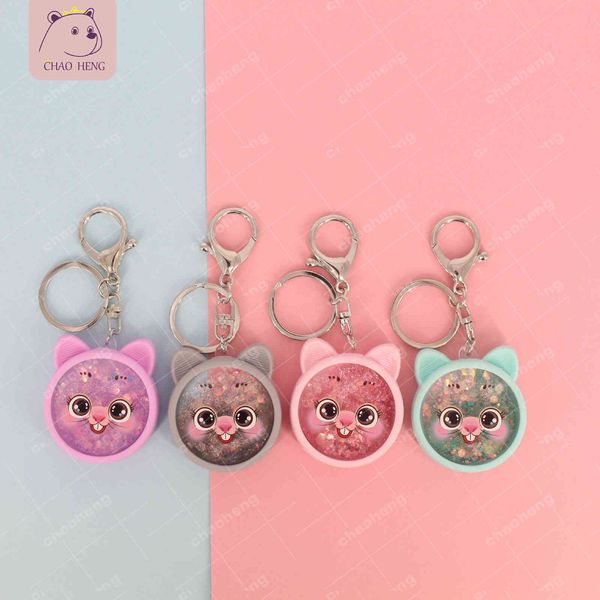 

keyring keychain new zodiac mouse car acrylic oil men and women lovers pendant bag, Silver