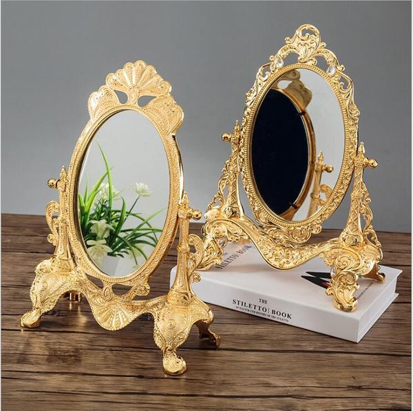 

europe 360 rotating sliver/gold color deskmirror vanity wedding home decorative mirrors large gold j051