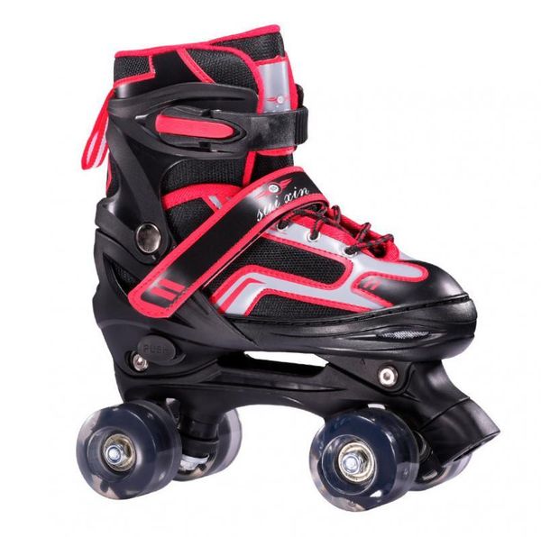 

children double line roller skates causal skating shoes for kids adjustable sneaker flash pu wheel patins sport slide inline &