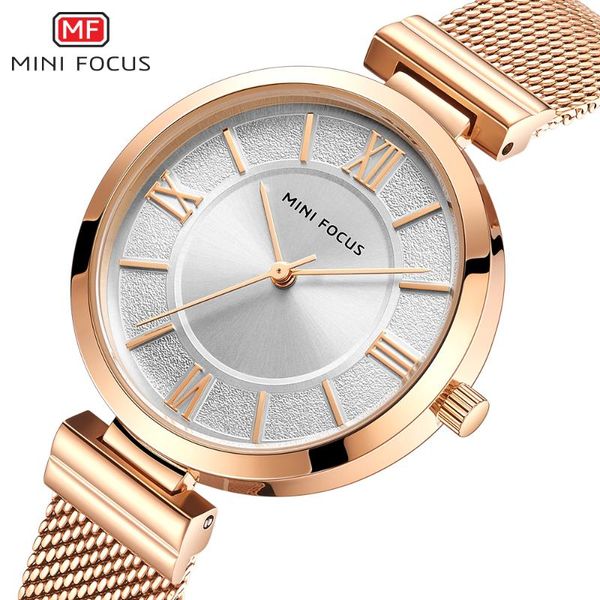 

wristwatches mini focus women watches 2021 fashion waterproof rose gold watch ladies stainless steel relogio feminino, Slivery;brown
