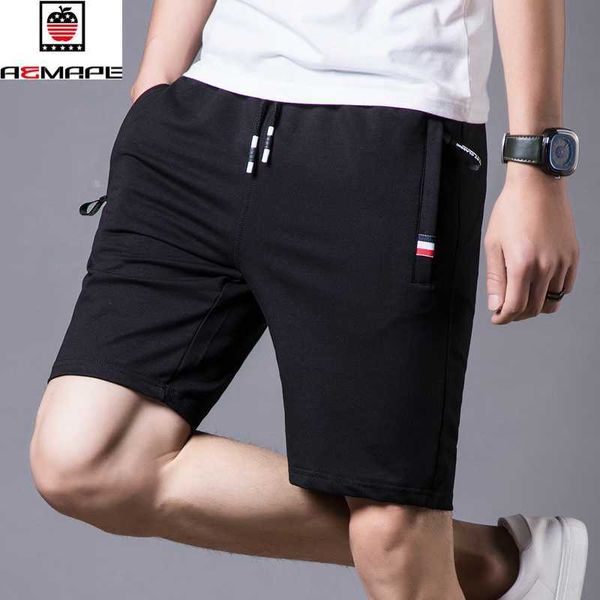 

aemape brand aemape brand men summer casual shorts relaxed cotton short brand boardshorts cool sportswear fitness solid 210622, White;black