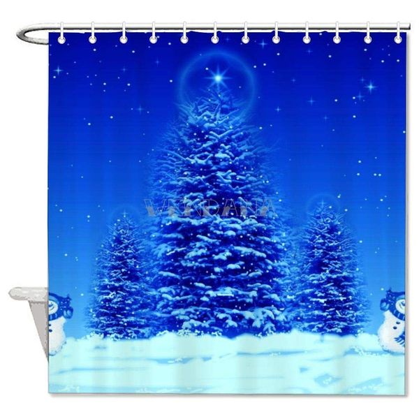 

blue christmas background shower curtains decorative polyester waterproof bath curtains for bathroom holiday decor 72 inches