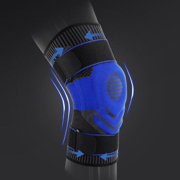 

elbow & knee pads patella protector brace silicone spring pad basketball running compression sleeve support sports kneepads, Black;gray
