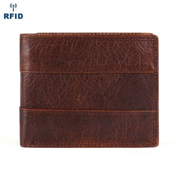 

wallets genuine leather mens crazy horse men wallet coin pocket and card holder purses for male mrf69, Red;black