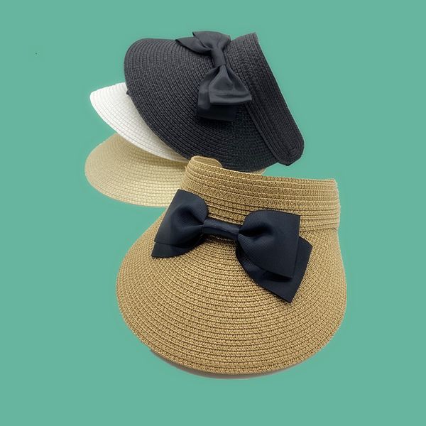 

version straw bow empty roof summer outdoor sweet lovely travel sunscreen hat sun beach tide girl, Blue;gray