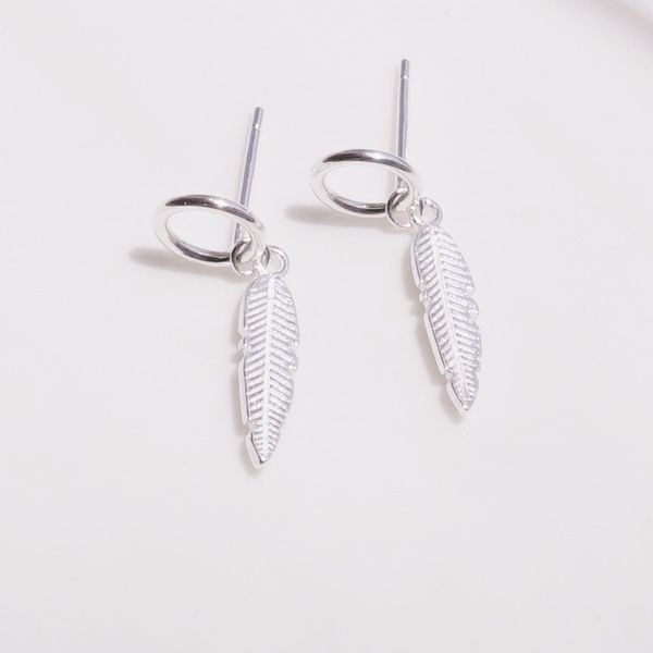 

fashion ins feather small stud earrings for women minimalism genuine 925 sterling silver birthday party jewelry giftdio chan contact