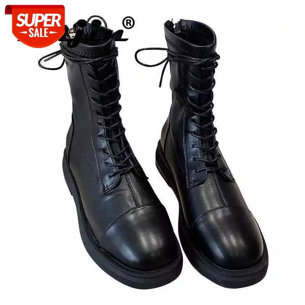 

fujin short boots women's 2021 new autumn winter boot comfortable boots flat bottom lace black fashion cross tied ankle #dx12