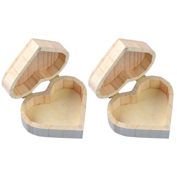 

jewelry pouches, bags 2pcs heart shape wooden box gift wrapping mini storage boxes, Pink;blue