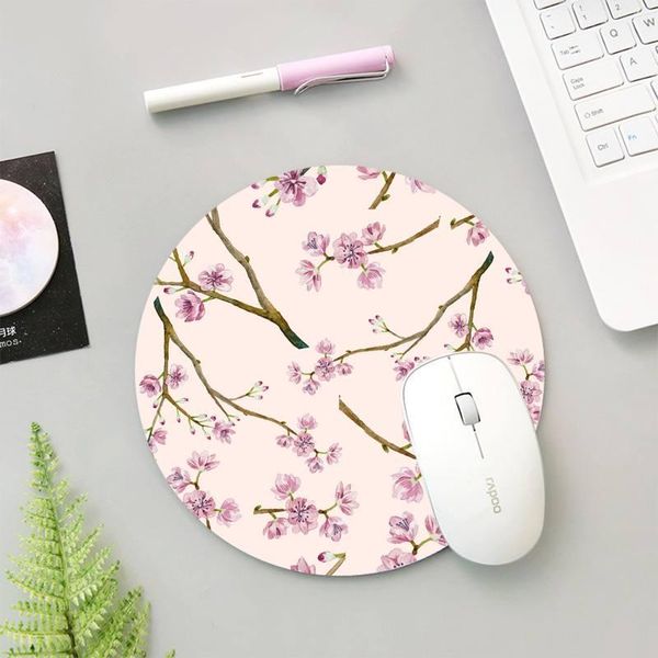 

mouse pads & wrist rests peach blossom pattern gamer speed mice retail small rubber mousepad diy carpet selling non-slip pad anime