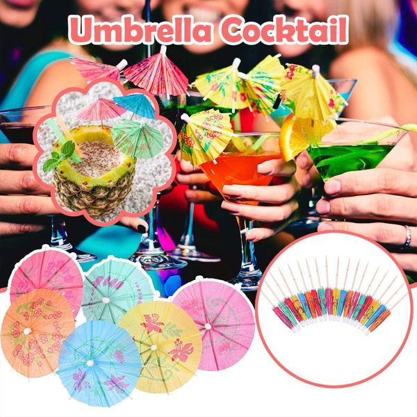 

other festive & party supplies 50 umbrella cocktail picks bulk pack assorted color with parasol