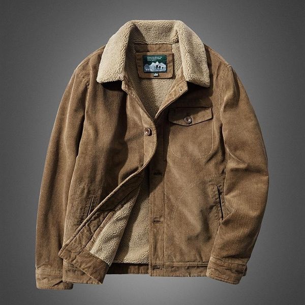 

men's jackets winter cotton padded jacket corduroy collar casual large size warm, Black;brown
