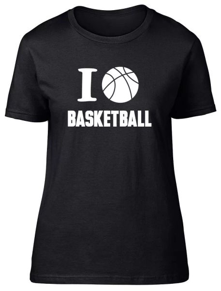 

i love basketball womens ladies fitted t-shirt tee, White;black