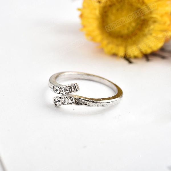 

european and american ring ladies fashion simple style handmade silver inlaid zircon anniversary gift