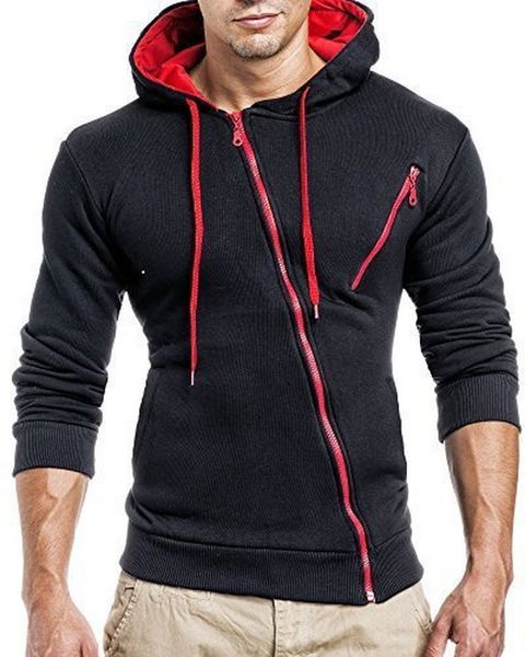 

brand men's hoodies sweatshirts guard clothes for male zip cardigan with slip zipper leisure hoodie sweatshirt kg-324, Black