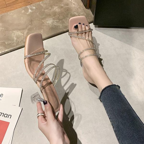

med clear heels black platform sandals 2021 women's suit female beige ladies shoes summer large size buckle strap medium espadri dress