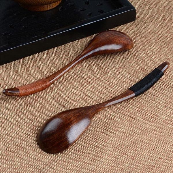 

spoons soup spoon natural wooden pointed tail chinese lacquer handle kinking style cooking utensil for rice dessert drink tableware