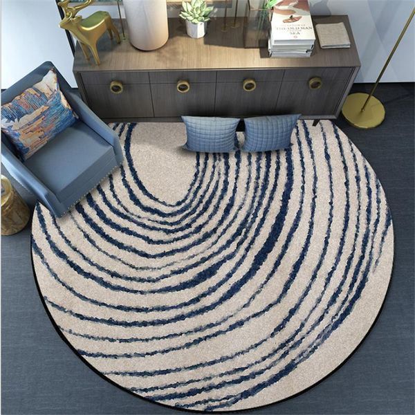 

carpets gray area rug home decoration irregular curved line pattern living room round carpet children's computer chair
