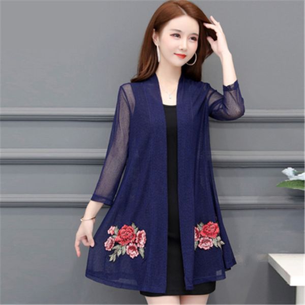 

women's knits & tees cardigan floral embroidery, plus size, 5xl, feminine, summer, pattern, women's knitted coat, autumn 8thz, White