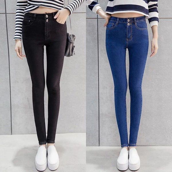 

slim jeans for women skinny high waist woman blue denim pencil pants stretch plus size women's