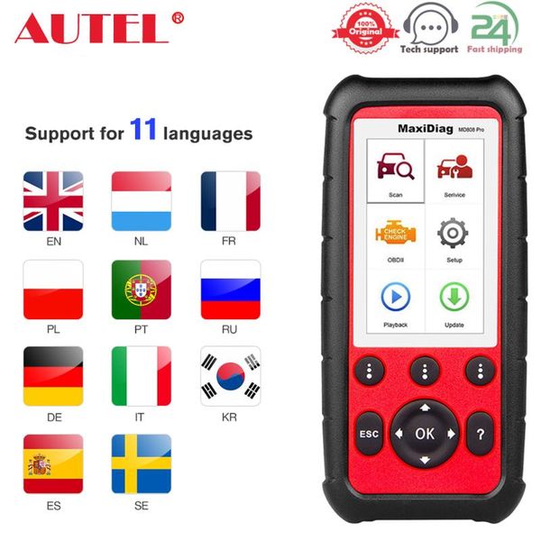 

code readers & scan tools autel maxidiag md808 pro all system obdii scanner car diagnostic tool with epb,oil reset,dpf,sas,bms,throttle,read