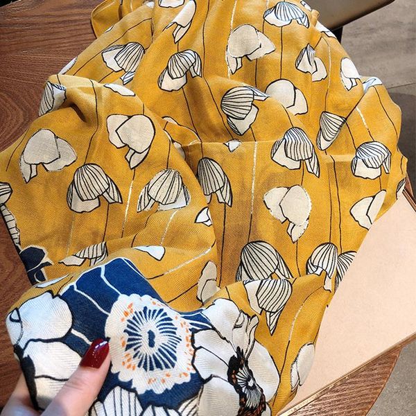 

scarves 2021 brand spring, autumn and winter women's beach quality shawl cotton scarf ladies fashion turban pashmina 90*180, Blue;gray